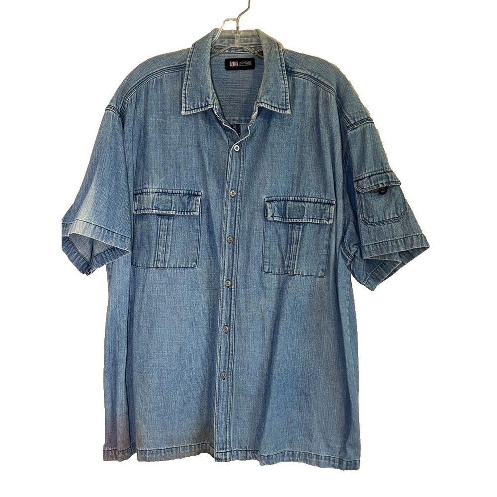 Vintage Denim Shirt XL Western Rodeo Cowboy Neutral Minimalist Lagen Classic 80s